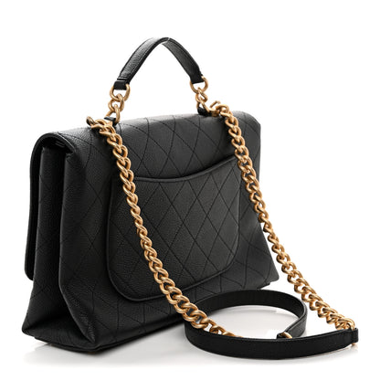 Chanel Grained Calfskin Stitched Flap Black 3 of 10