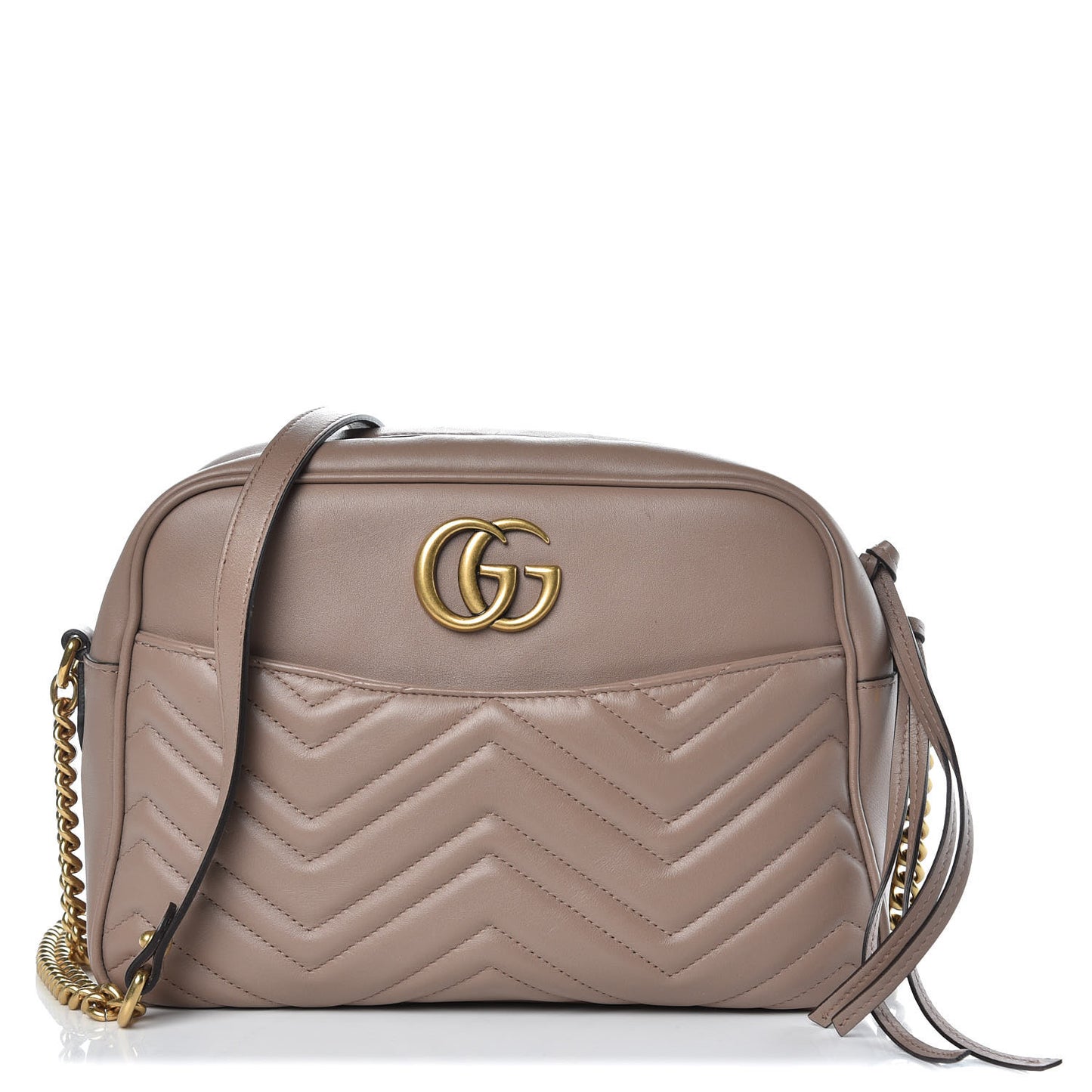 Calfskin Matelasse Medium GG Marmont Chain Shoulder Bag Porcelain Rose