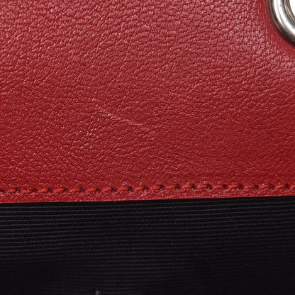 Saint Laurent Sheepskin Matelasse Chevron Medium Monogram Chain Bag Red 8 of 8