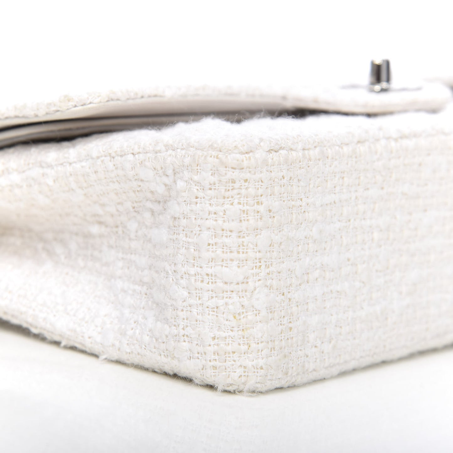 Tweed Medium Double Flap White