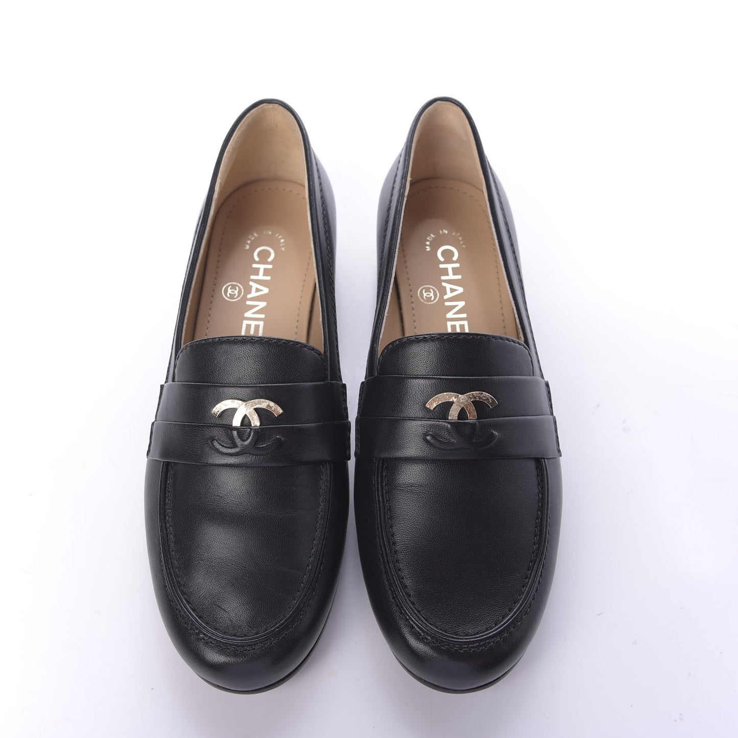 Lambskin CC Loafers 36 Black