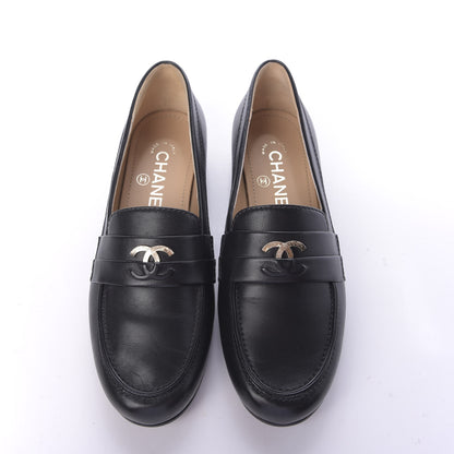 Chanel Lambskin CC Loafers 36 Black 4 of 9