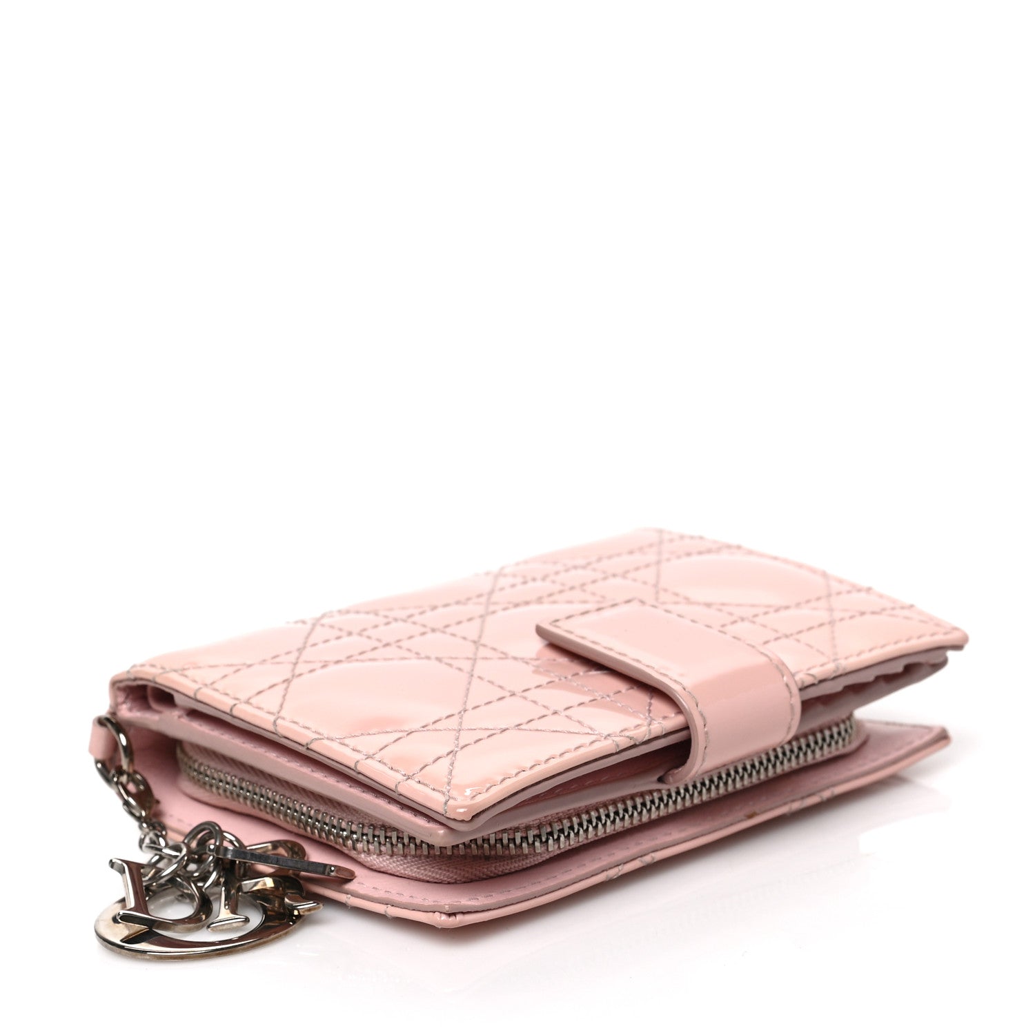 Christian Dior Patent Cannage Lady Dior Eden Wallet Rose Clair 4 of 8