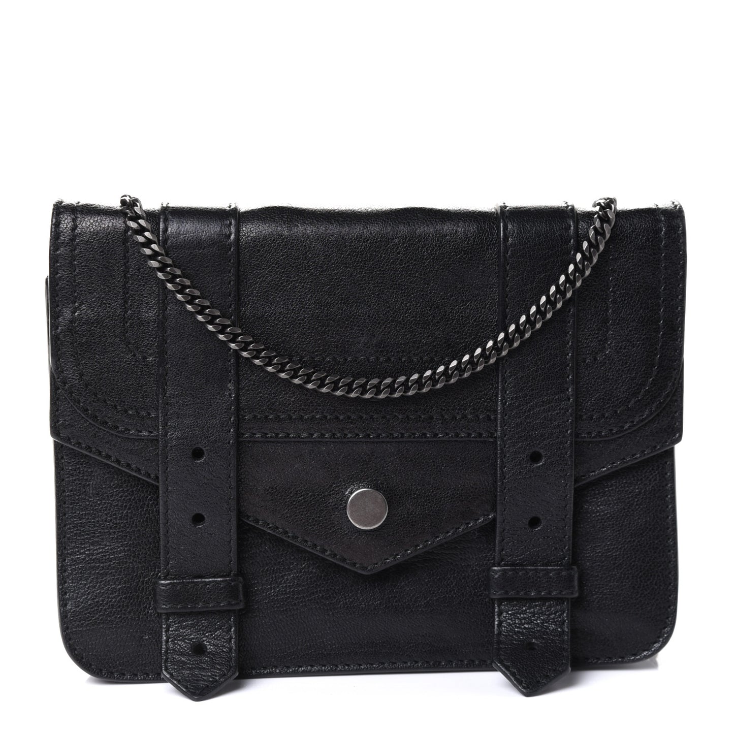 Lambskin PS1 Large Chain Wallet Black