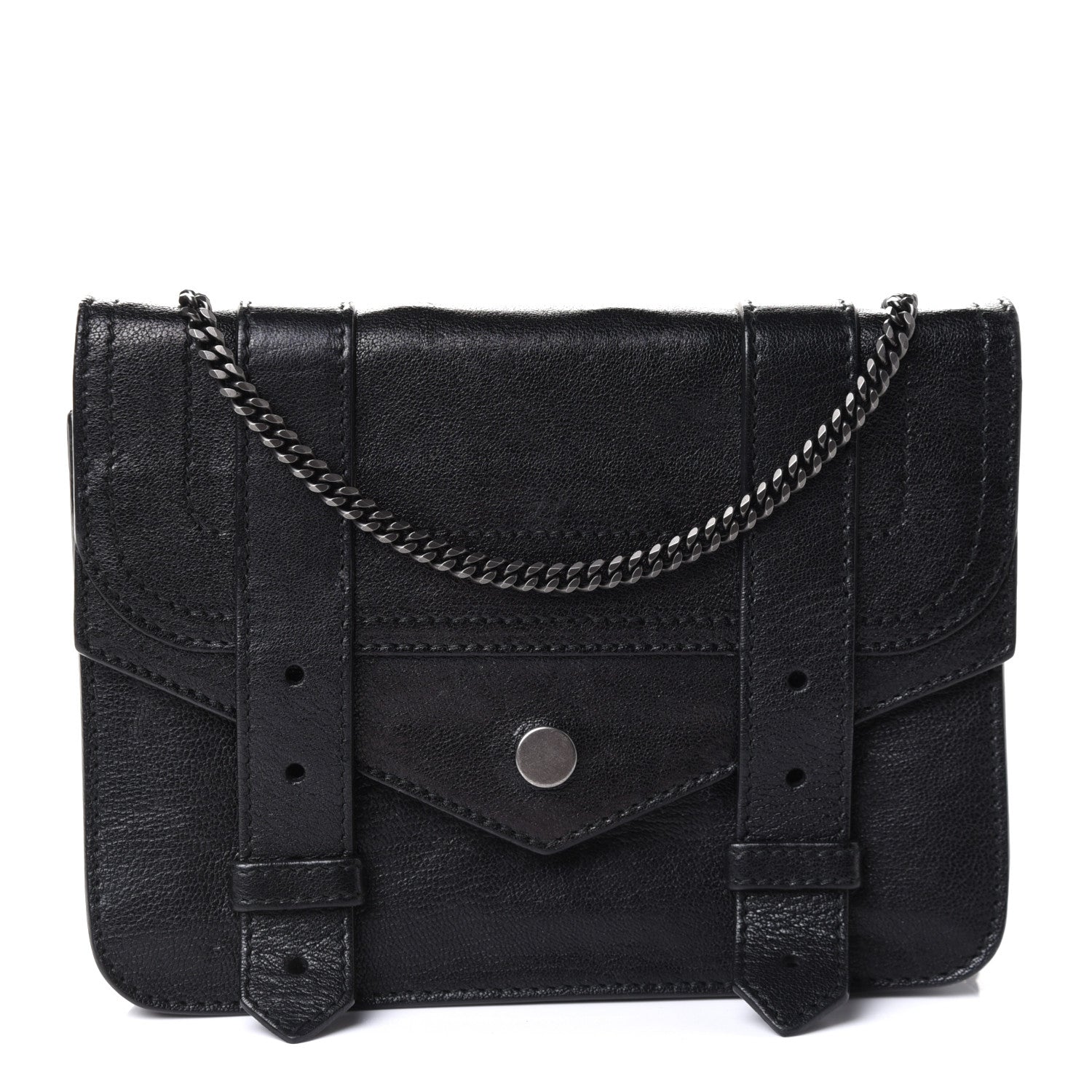 Proenza Schouler Lambskin PS1 Large Chain Wallet Black 2 of 8