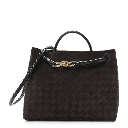 Bottega Veneta Suede Intrecciato Medium Andiamo Shoulder Bag Fondant 1 of 9