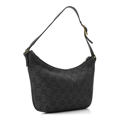 Gucci Denim Monogram Pochette Black 3 of 10