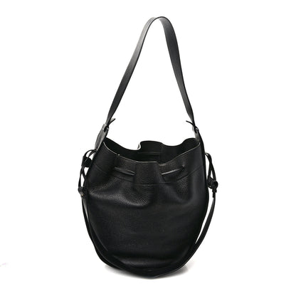 The Row Grained Calfskin Drawstring Bucket Bag Black 1 of 10