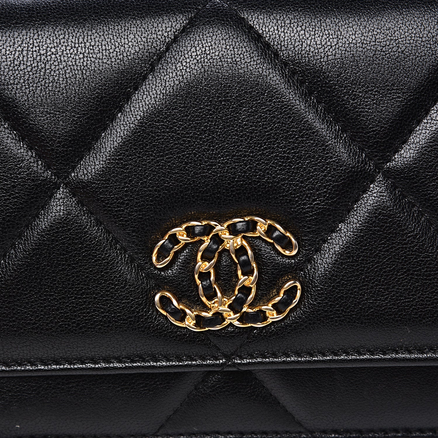 Chanel Goatskin Quilted 19 Wallet On Chain WOC Black 10 of 15