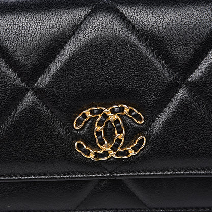 Chanel Goatskin Quilted 19 Wallet On Chain WOC Black 10 of 15