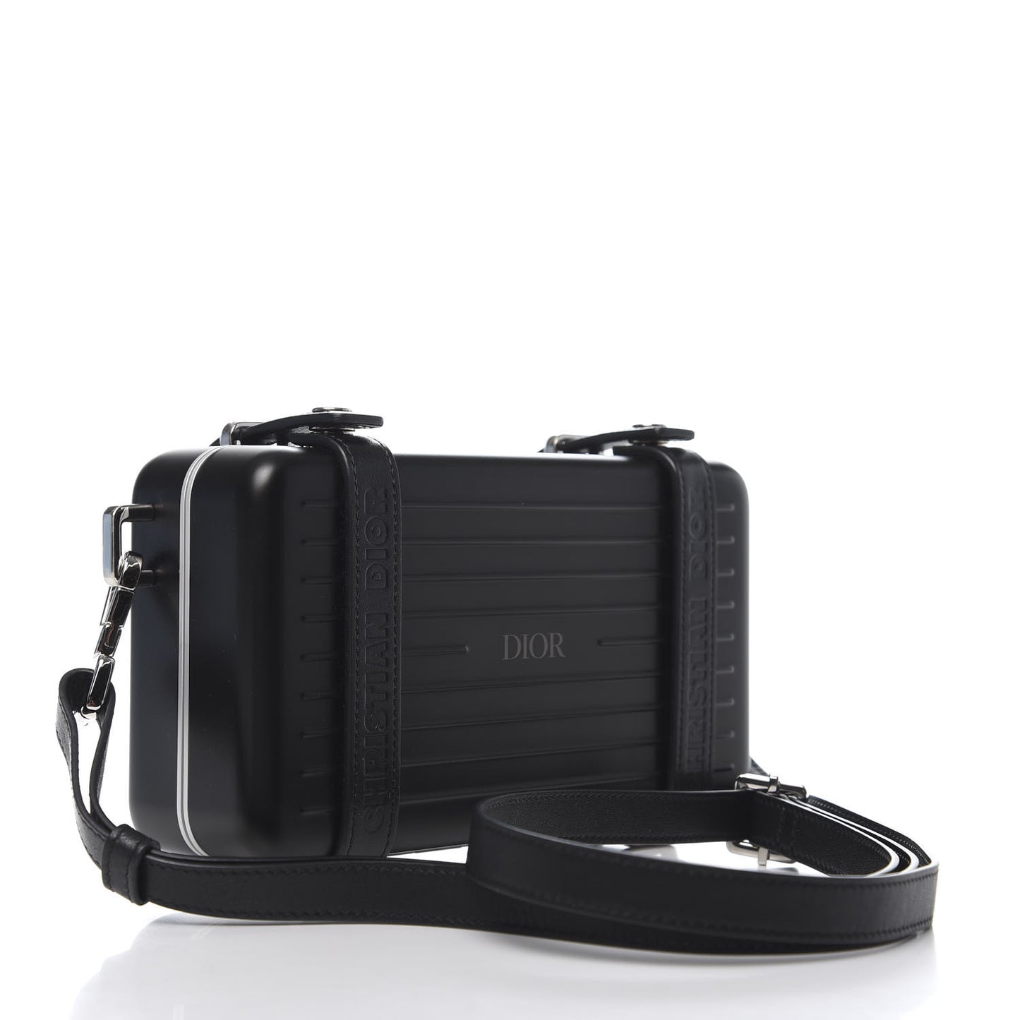 X RIMOWA Aluminum Personal Clutch On Strap Black