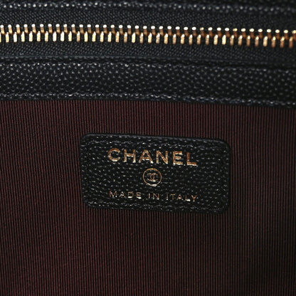 Chanel Caviar Quilted Large Cosmetic Case Black 6 of 7