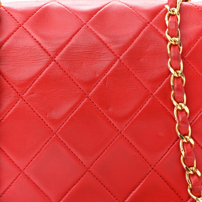Chanel Lambskin Quilted Small Single Flap Red 11 of 12