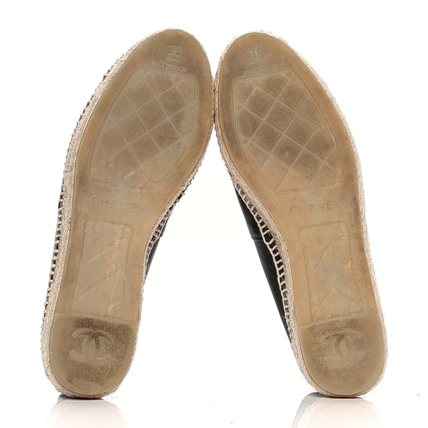 Chanel Lambskin CC Espadrilles 38 Black 5 of 7