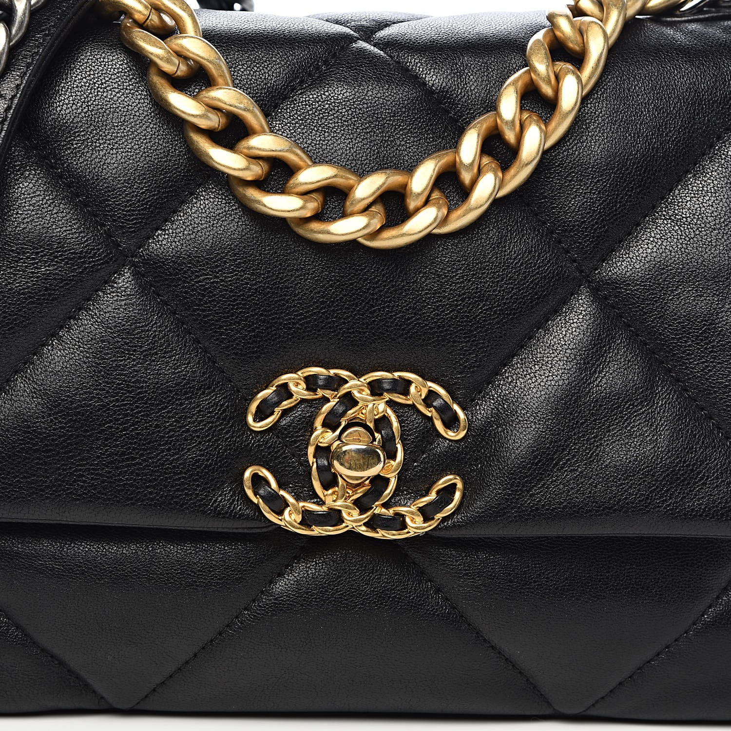Chanel Lambskin Quilted Medium 19 Flap Black 11 of 12