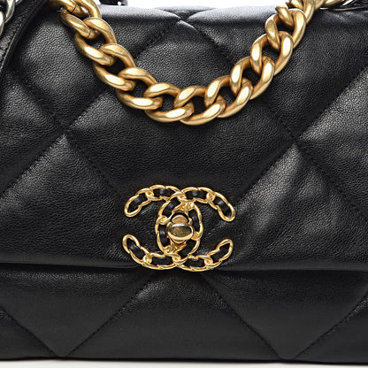 Chanel Lambskin Quilted Medium 19 Flap Black 11 of 12