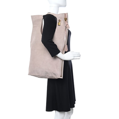 Tom Ford Suede Large Alix Padlock Zip Shoulder Bag Blush Nude 2 of 10