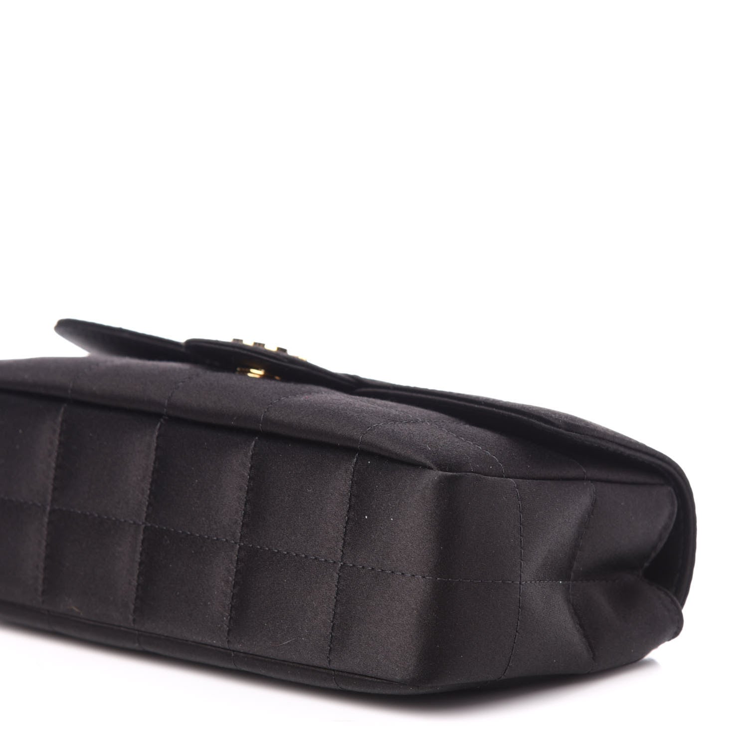 Chanel Satin Chocolate Bar Quilted Rectangular Mini Flap Black 9 of 10