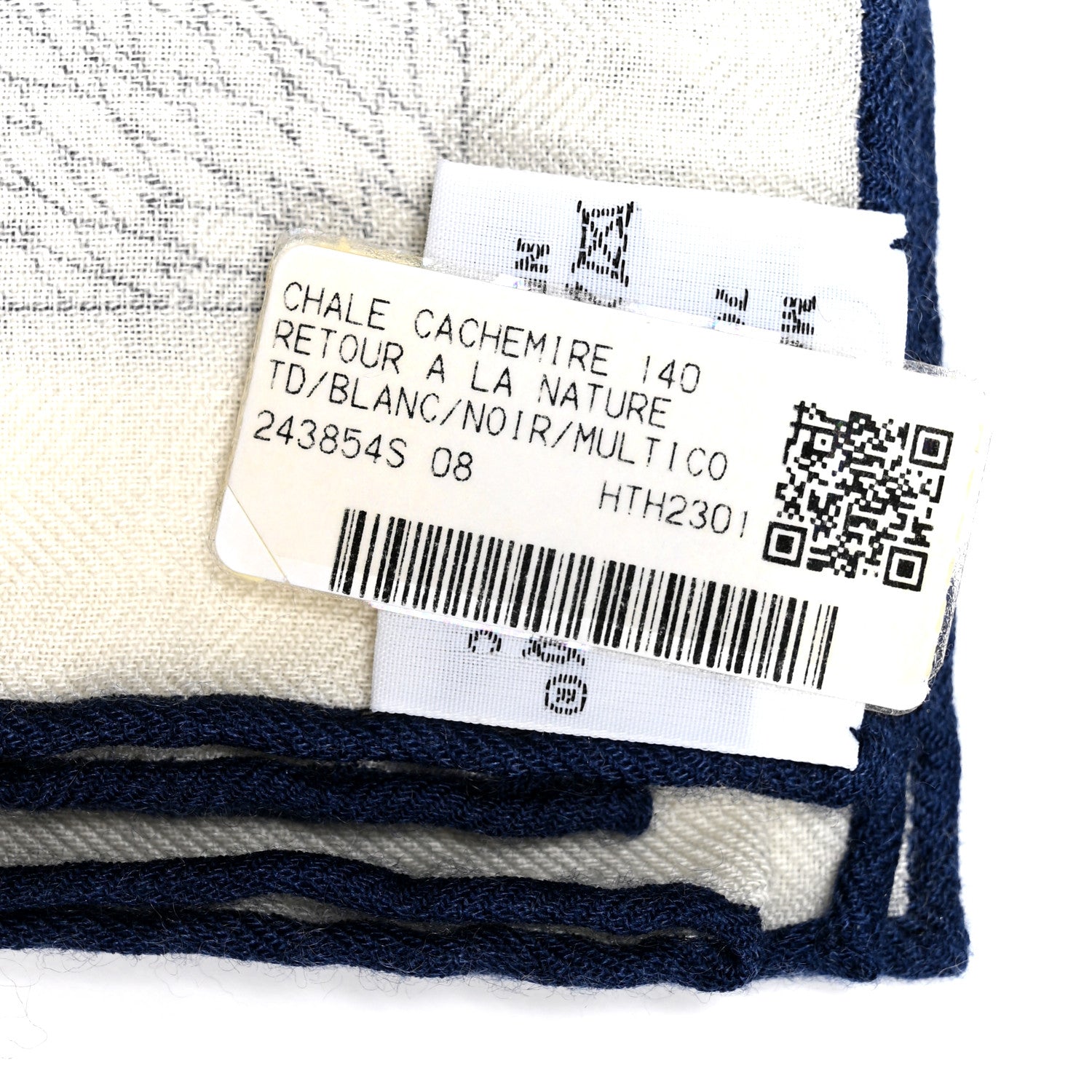 Hermes Cashmere Silk Retour a la Nature 140 White Black Multicolor 3 of 6