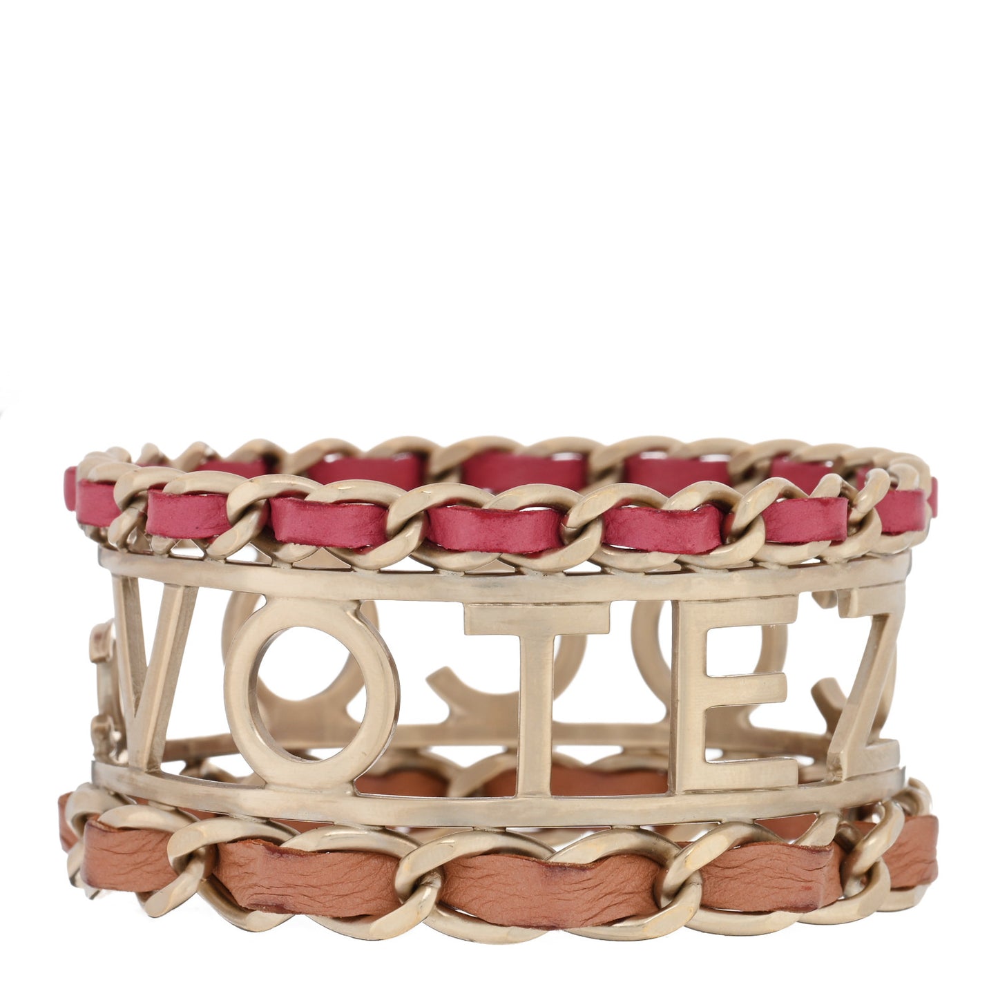 Lambskin Vote Coco Bracelet Pink Beige