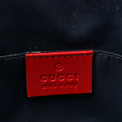 Gucci GG Supreme Monogram Blooms Large Cosmetic Case Beige Blue Navy Hibiscus Red 7 of 11