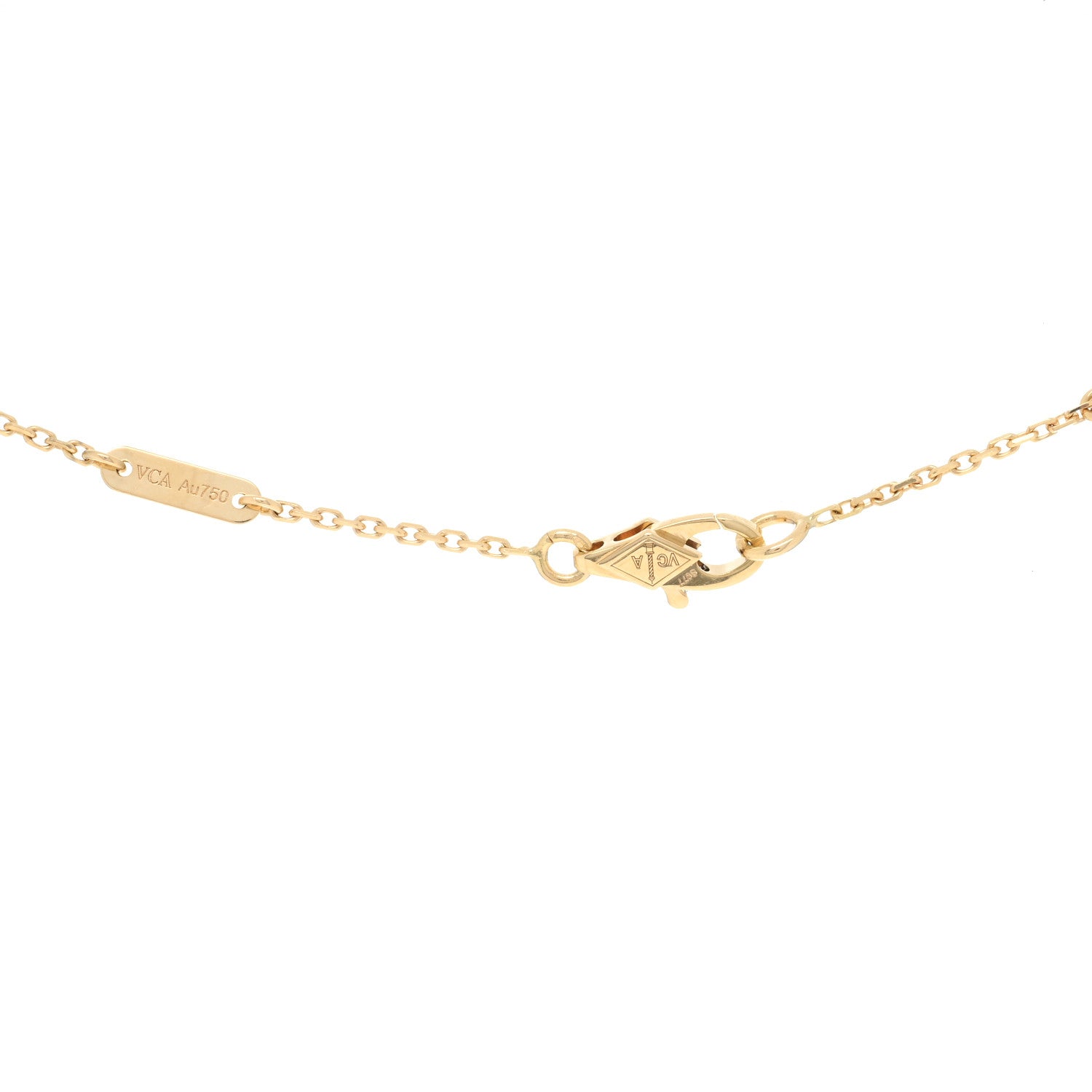 Van Cleef & Arpels 18K Yellow Gold Mother of Pearl Sweet Alhambra Pendant Necklace 4 of 5