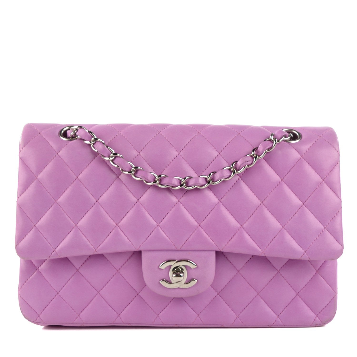 Chanel Lambskin Quilted Medium Double Flap Pink 1 of 15