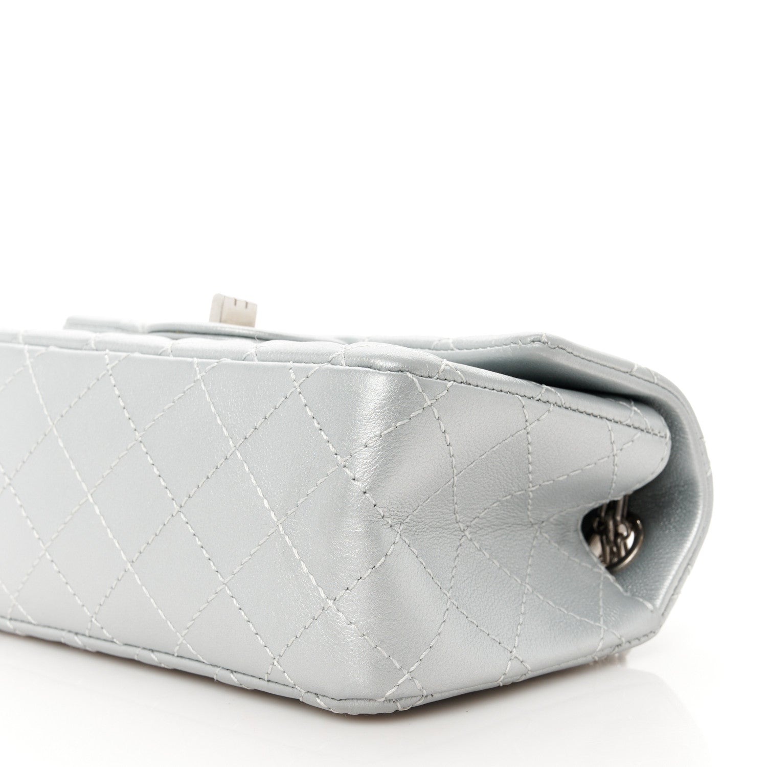 Chanel Metallic Grained Calfskin Quilted 2.55 Reissue Mini Flap Silver 10 of 10