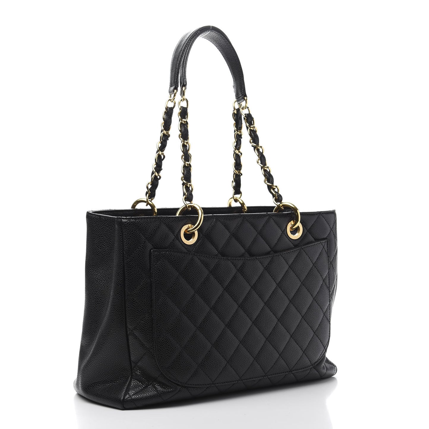Caviar Quilted Grand Shopping Tote GST Black