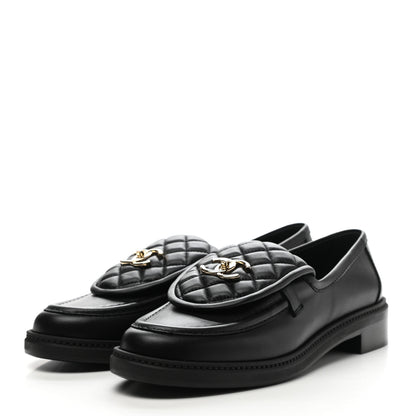 Chanel Lambskin Quilted CC Turnlock Loafers 41 Black 3 of 9