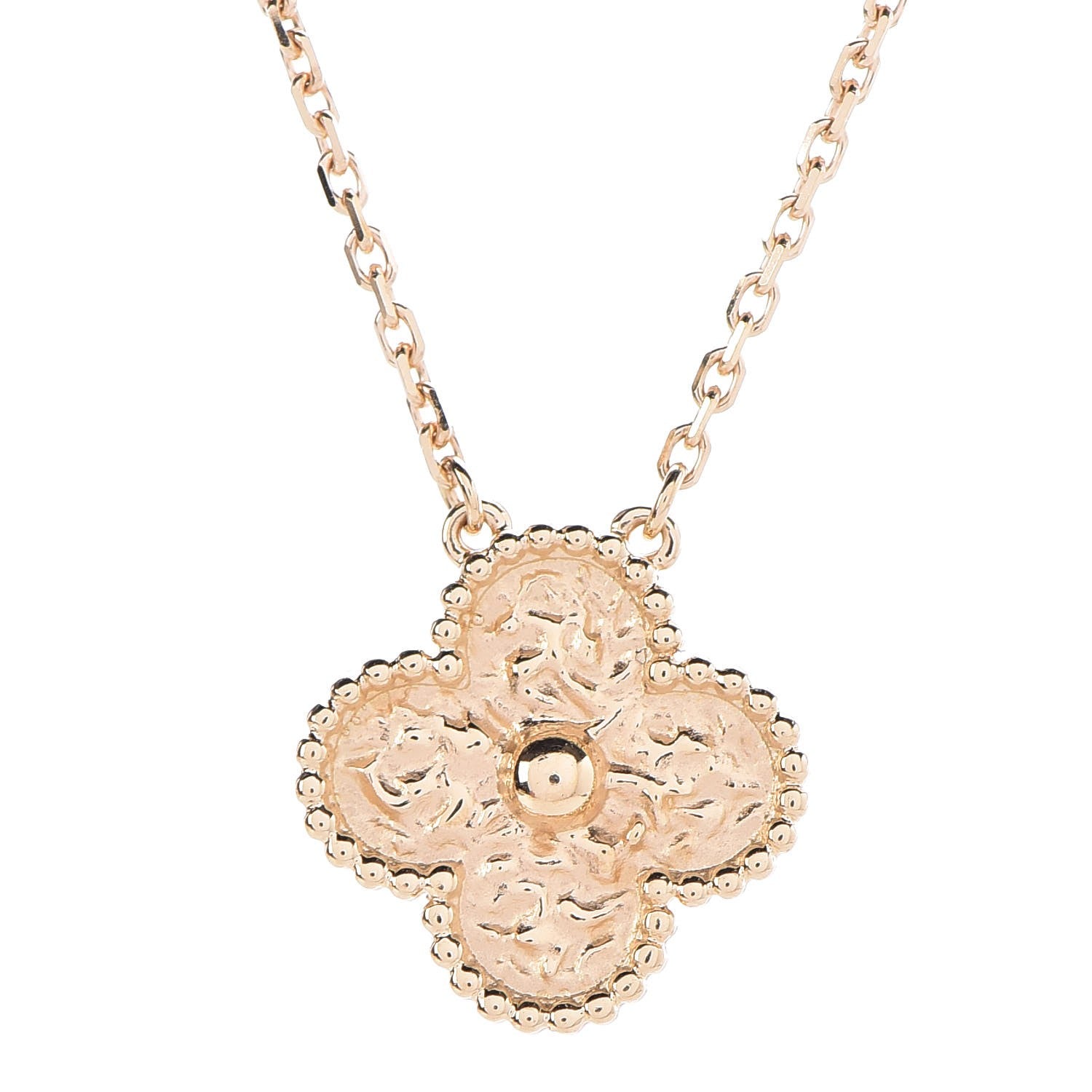 Van Cleef & Arpels 18K Yellow Gold Vintage Alhambra Pendant Necklace 4 of 7