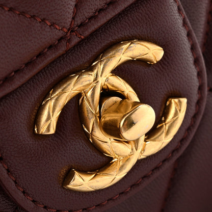 Chanel Lambskin Quilted Mini Logo Square Flap Burgundy 11 of 14
