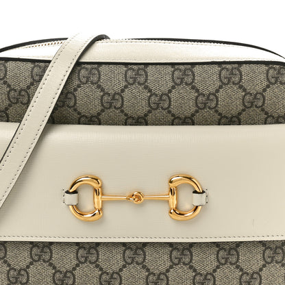 Gucci GG Supreme Monogram Small Horsebit 1955 Shoulder Bag Beige Mystic White 8 of 11