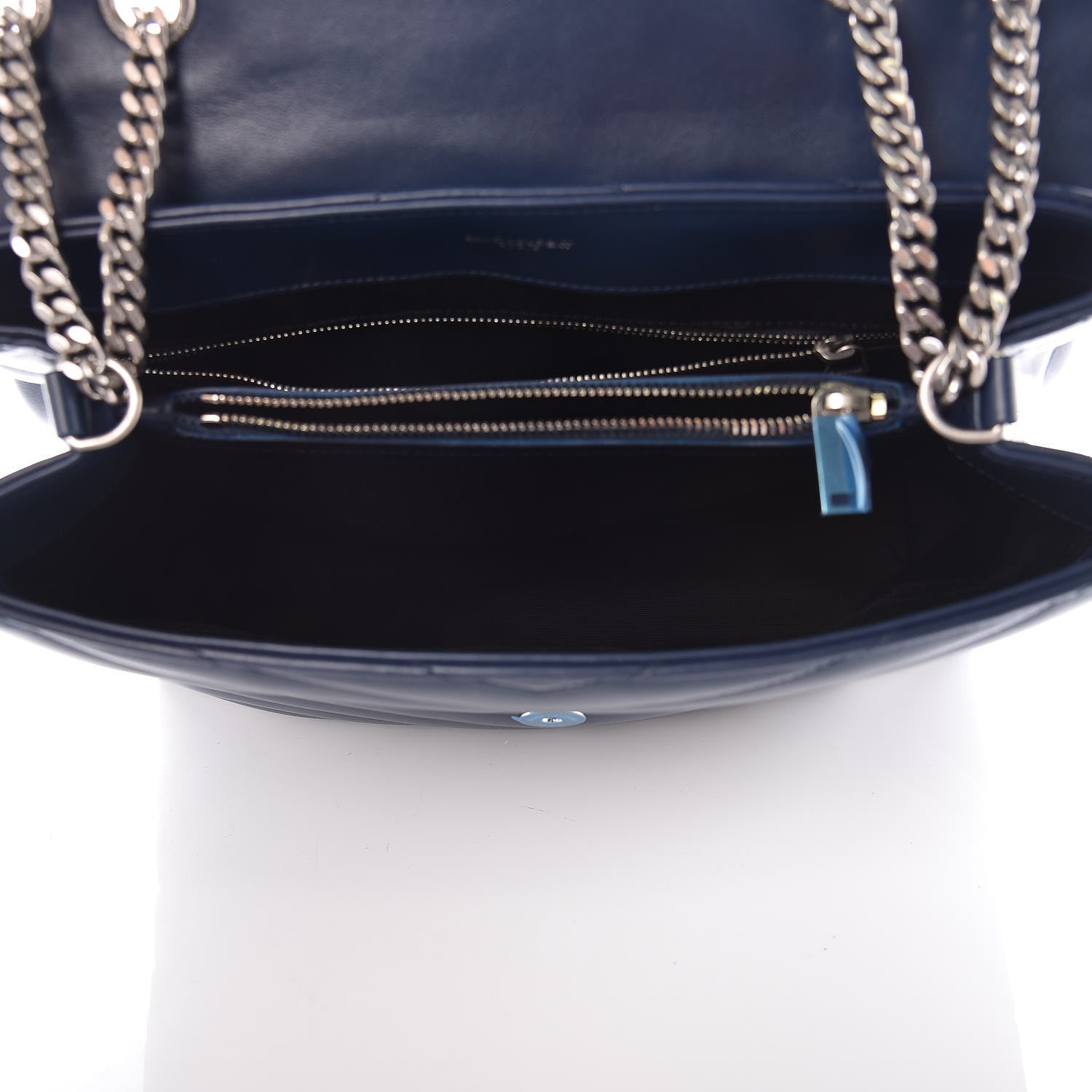 Saint Laurent Calfskin Y Quilted Monogram Medium Loulou Chain Satchel Denim Blue 7 of 11