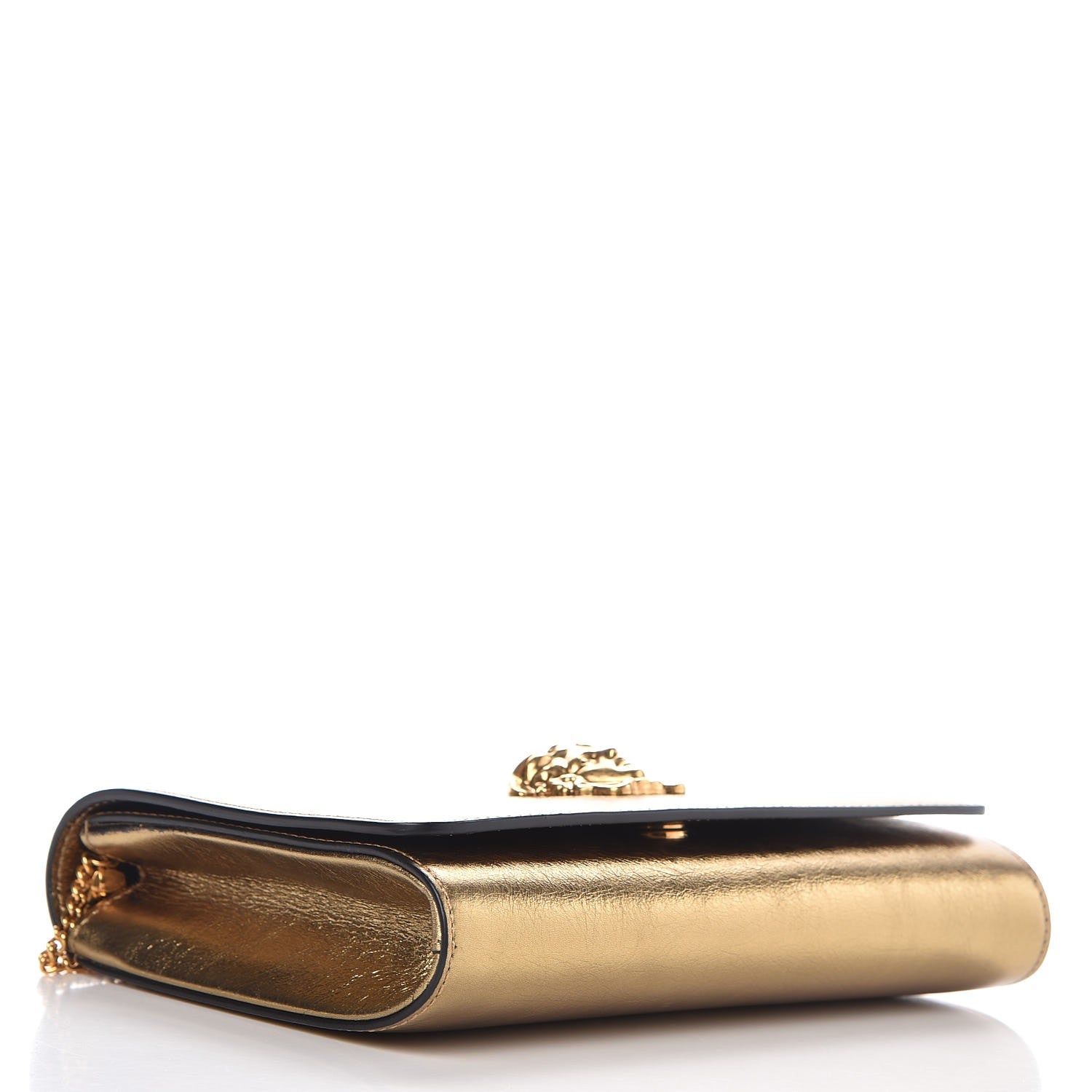 Versace Metallic Calfskin Palazzo Chain Evening Bag Gold 9 of 11