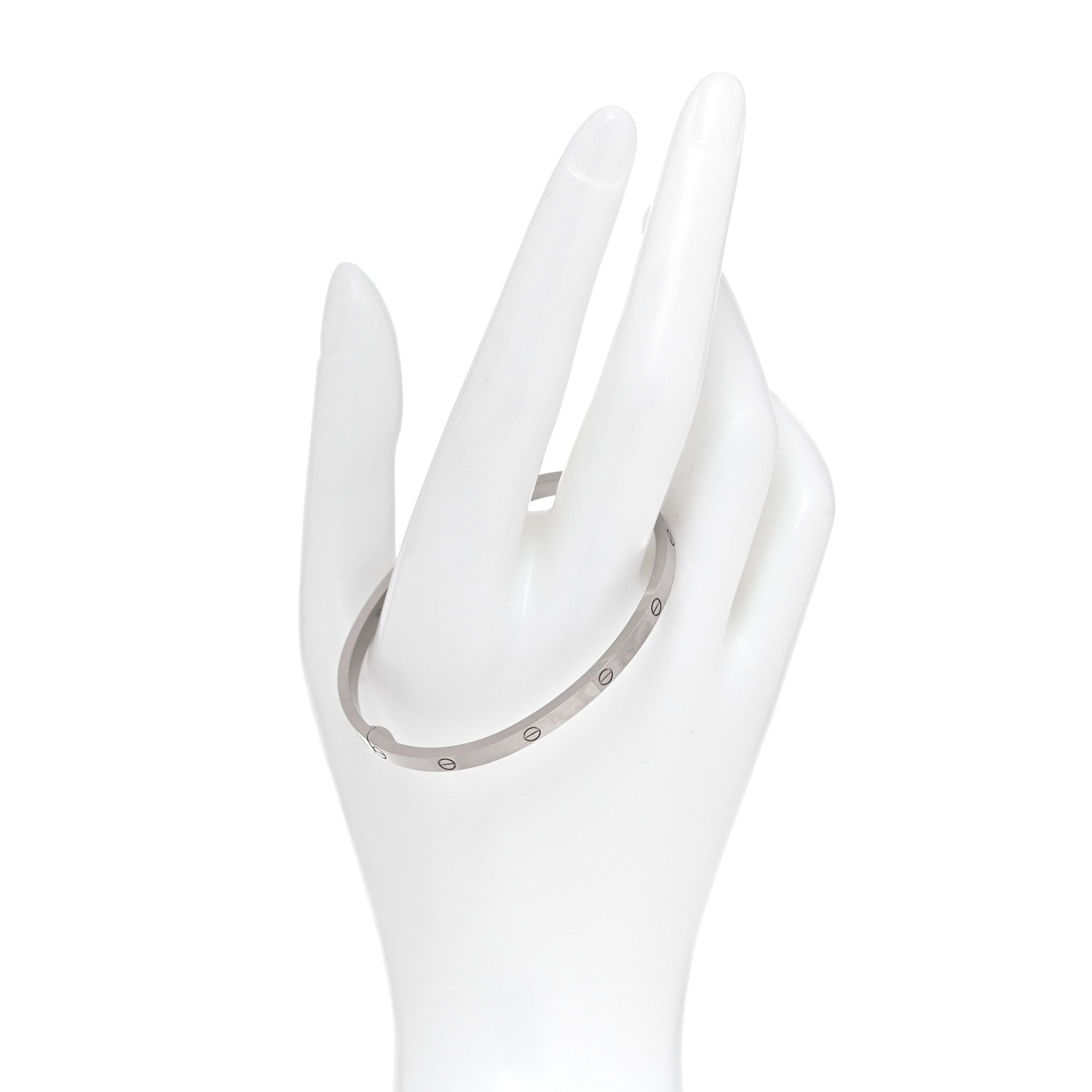 Cartier 18K White Gold Small LOVE Bracelet 17 2 of 7