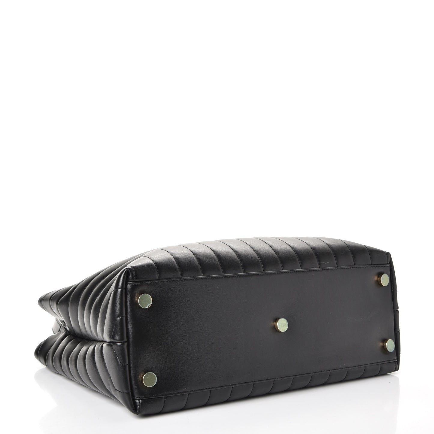 Calfskin Y Quilted Monogram Large Loulou Shopper Black