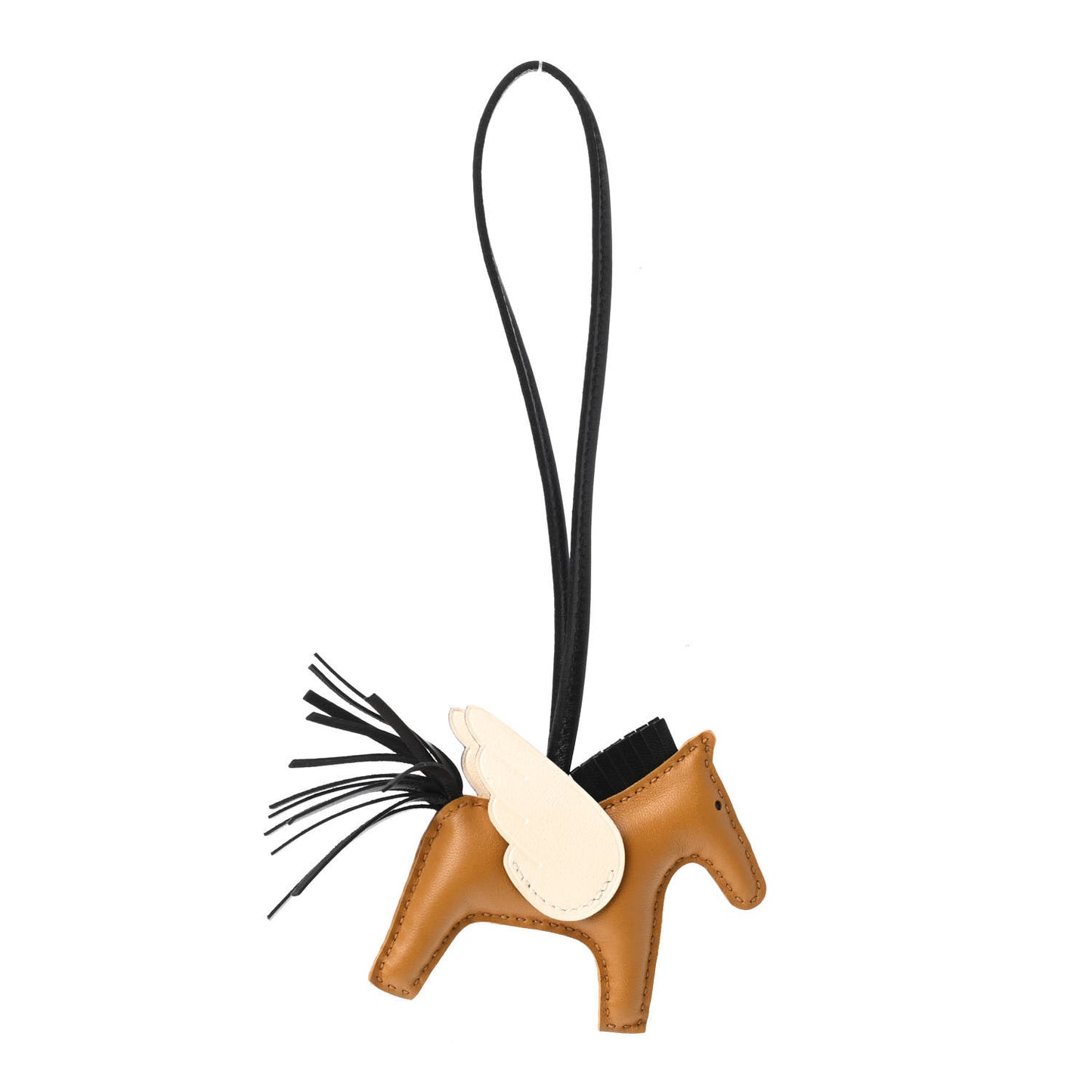 Milo Lambskin Grigri Rodeo Pegase Horse Bag Charm PM Sesame Black Nata