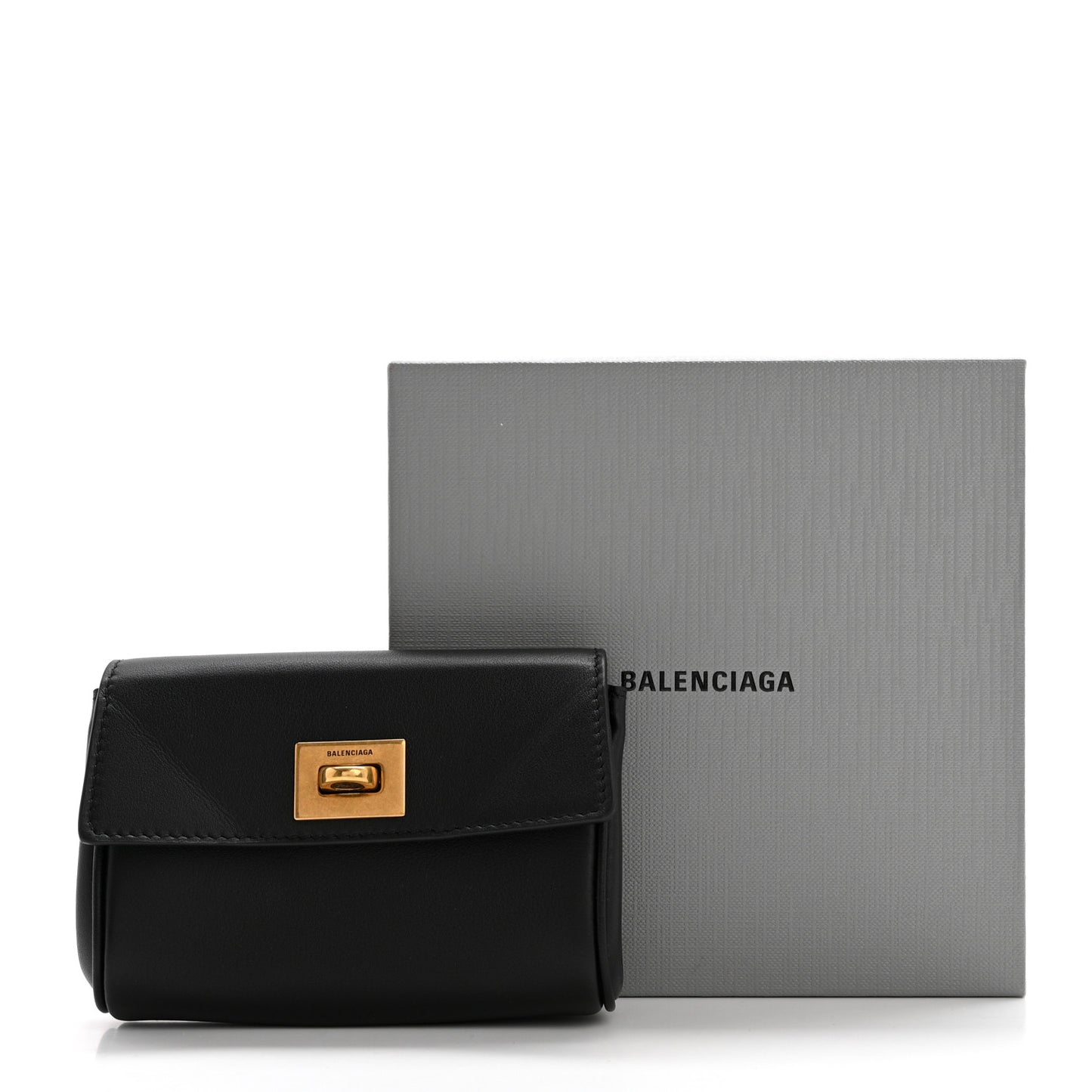 Natural Smooth Calfskin Rodeo Flap Wallet Black