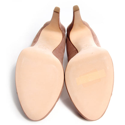 Chanel Suede CC Cap Toe Pumps 37 Beige 4 of 6