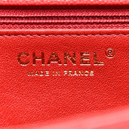Chanel Caviar Quilted Flap Clutch Red 6 of 7
