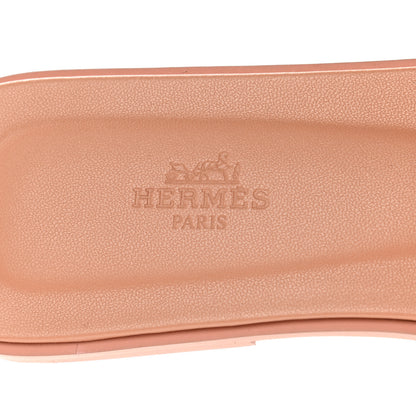 Hermes Box Calfskin Oran Sandals 40 Granit Rose 7 of 9