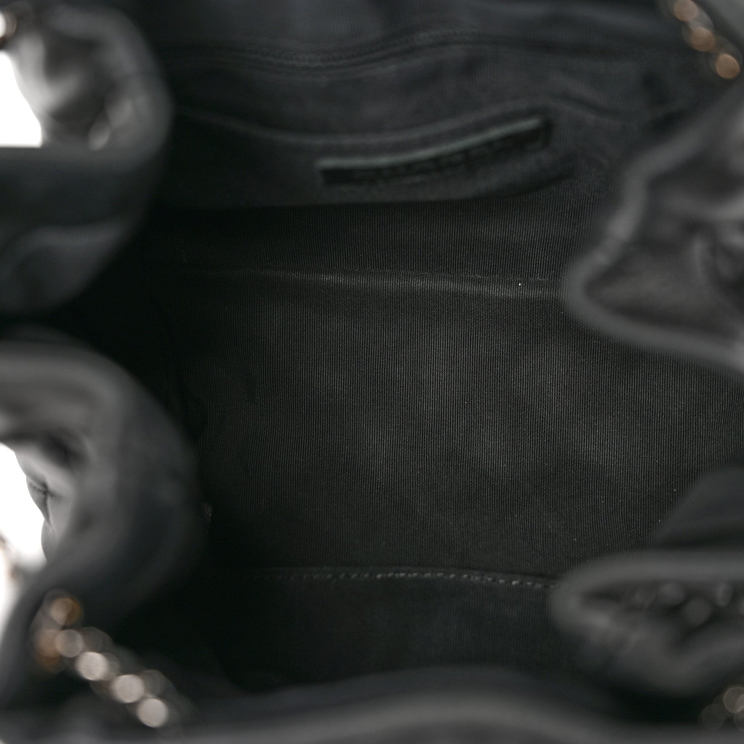 Chanel Lambskin Quilted CC Chain Bucket Bag Black Black 5 of 14