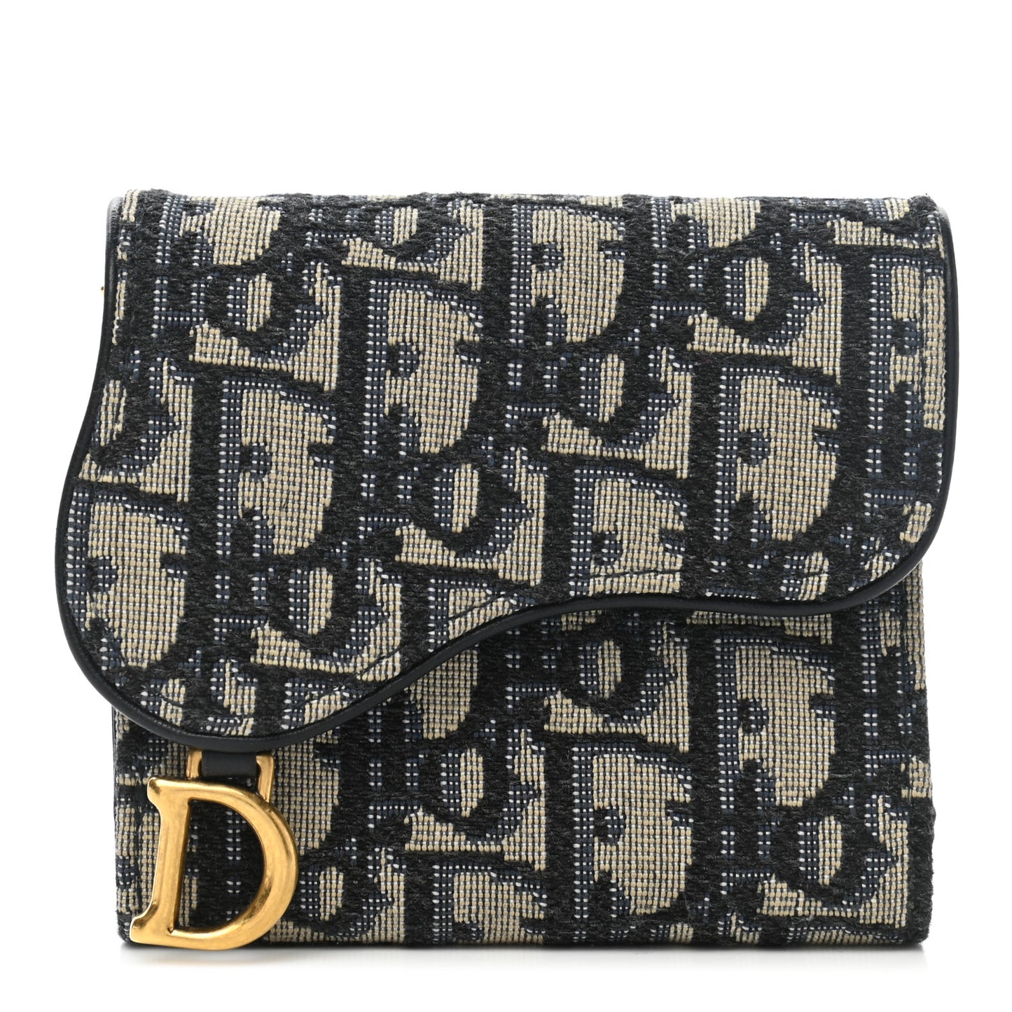 Oblique Saddle Lotus Wallet Blue