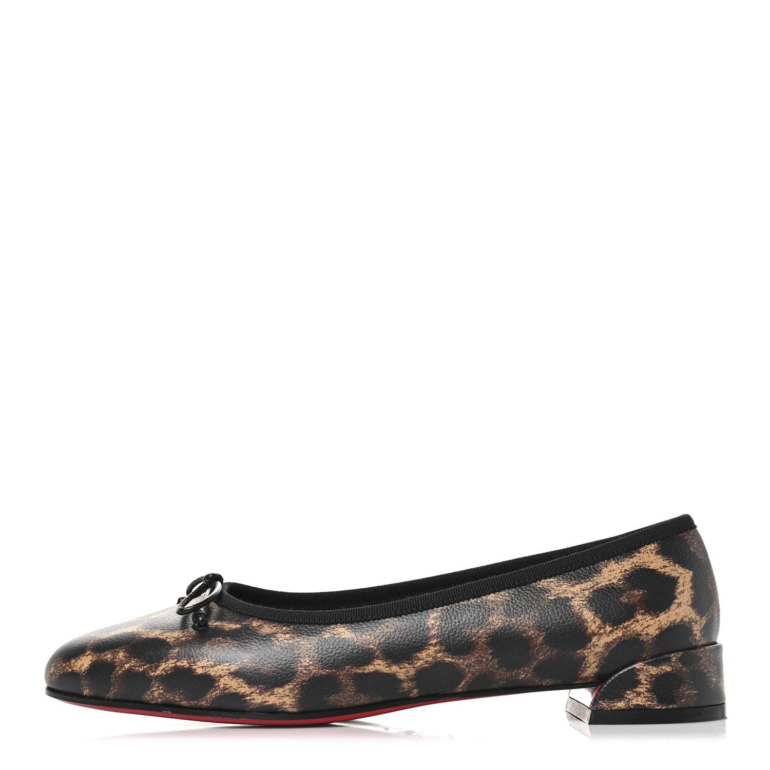 Christian Louboutin Calfskin Leopard Sweetie Jane Ballerina Flats 38.5 Multicolor 1 of 9