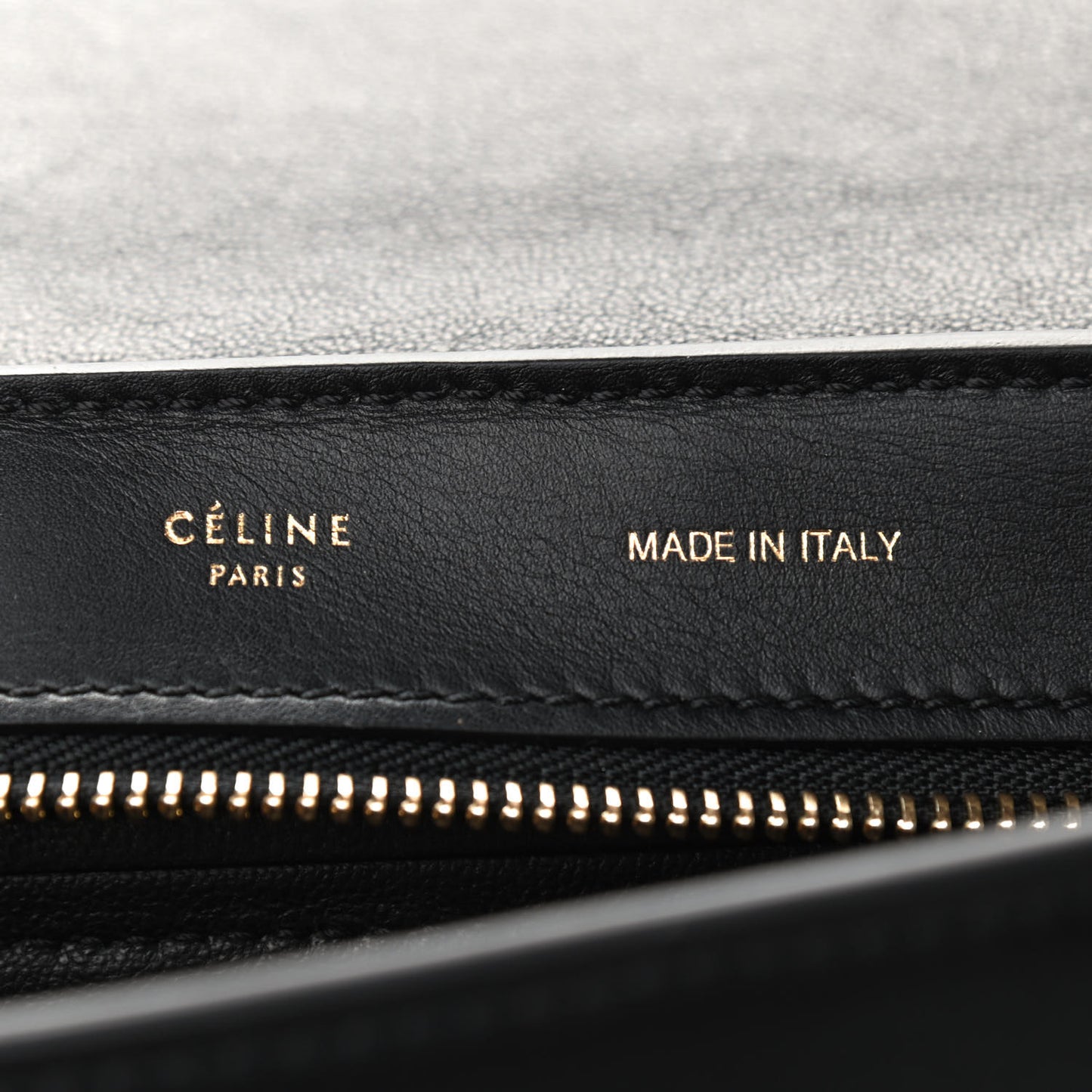 Crocodile Embossed Calfskin Suede Medium Trapeze Black