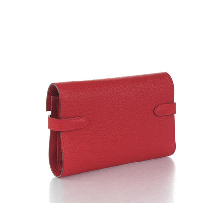 Hermes Epsom Kelly Medium Wallet Rouge Casaque 3 of 16
