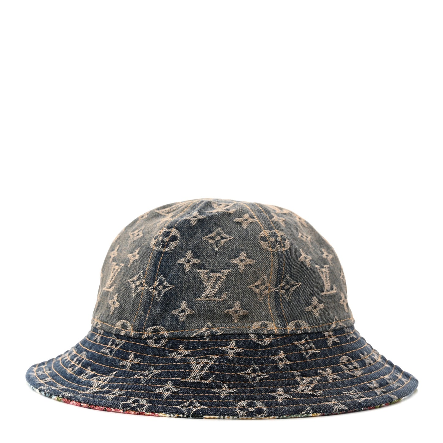 Monogram Tapestry Reversible Bucket Hat 58 Blue Multicolor