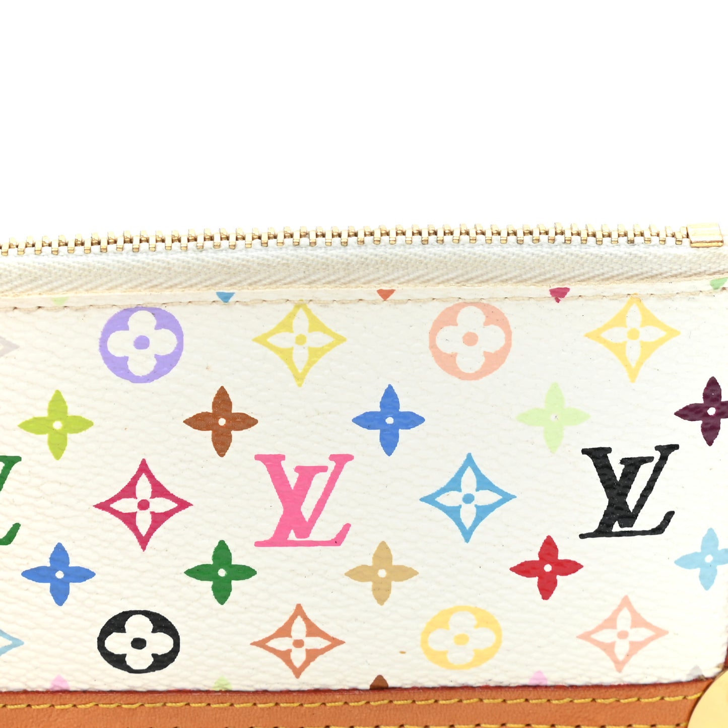 Monogram Multicolor Key Pouch White