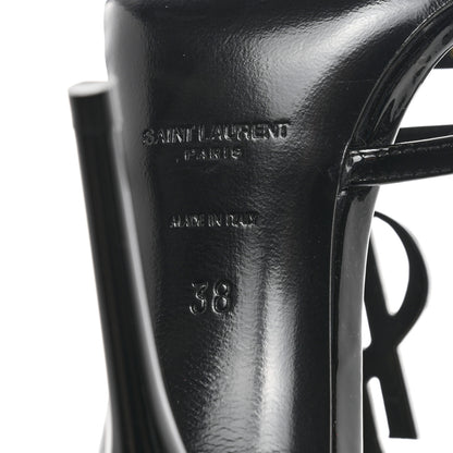 Saint Laurent Patent Cassandra 100 Sandals 38 Black 8 of 8